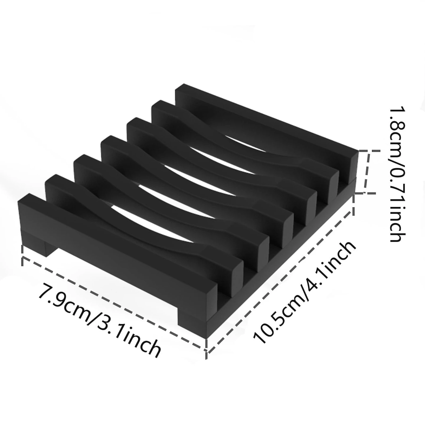 Black Soap Dish Holder - 10.5cm x 7.9cm - photo 2