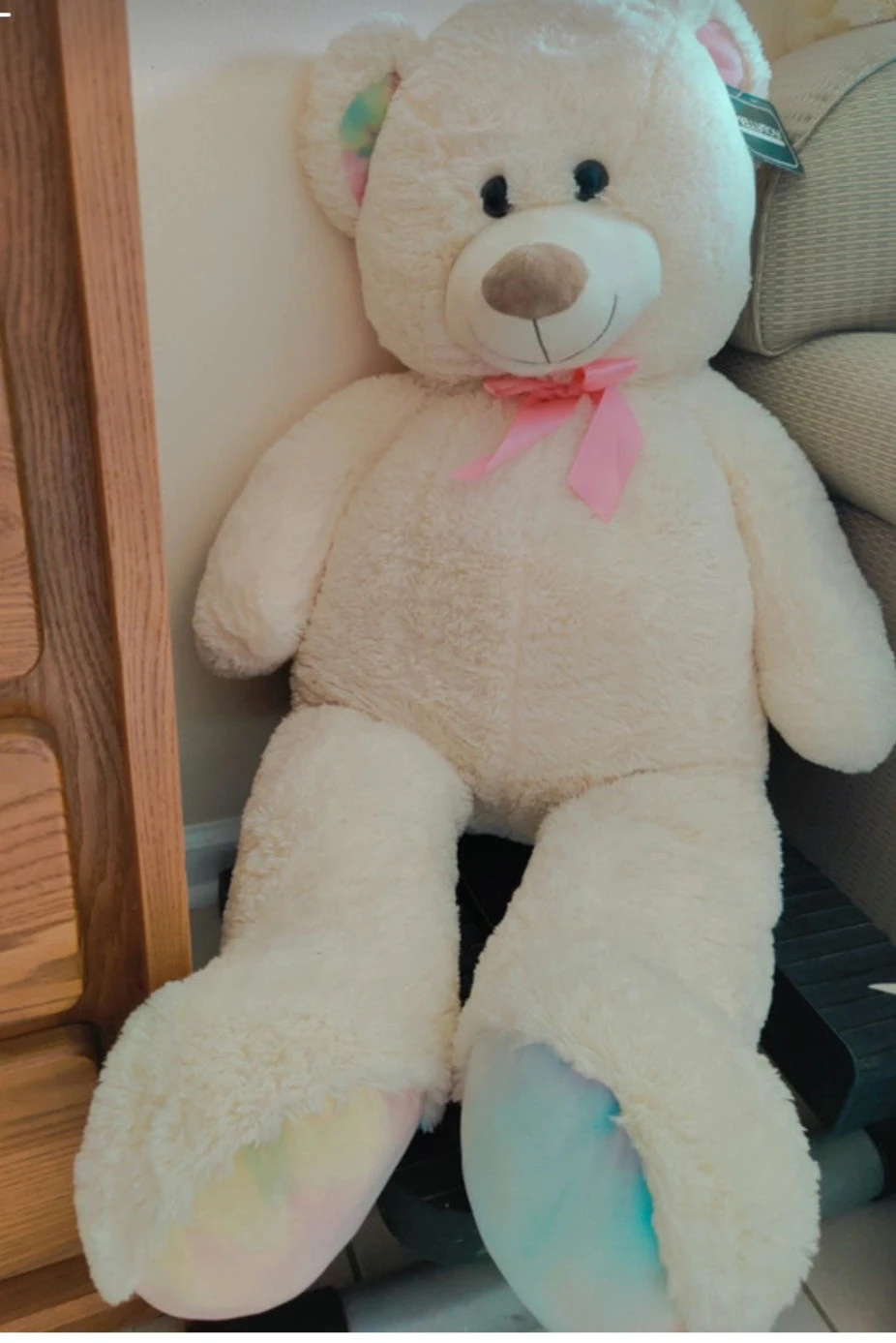 Kellytoy Jumbo ivory Bear 40" Stuffed Animal Plush Bear