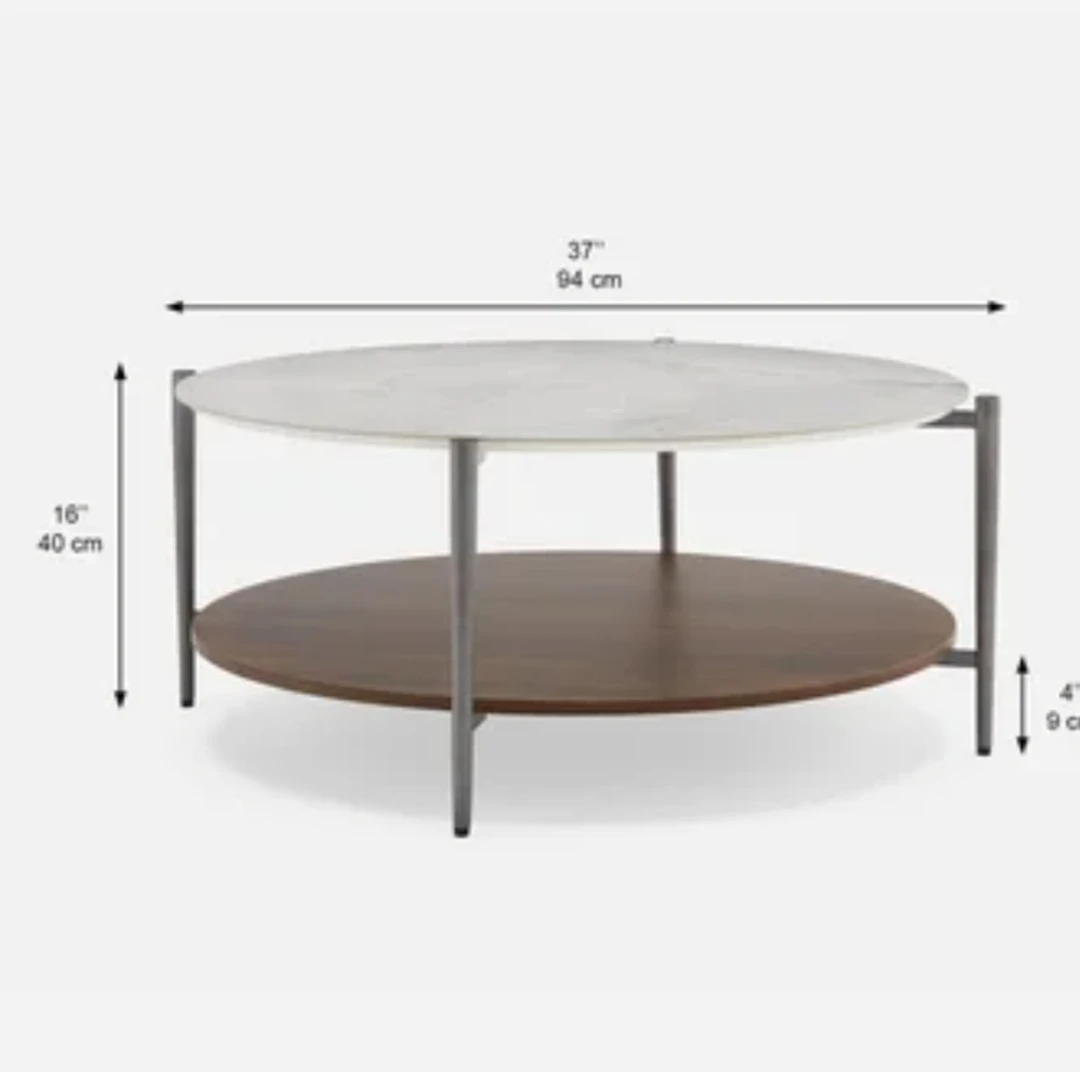 Marble top round coffee table - photo 4
