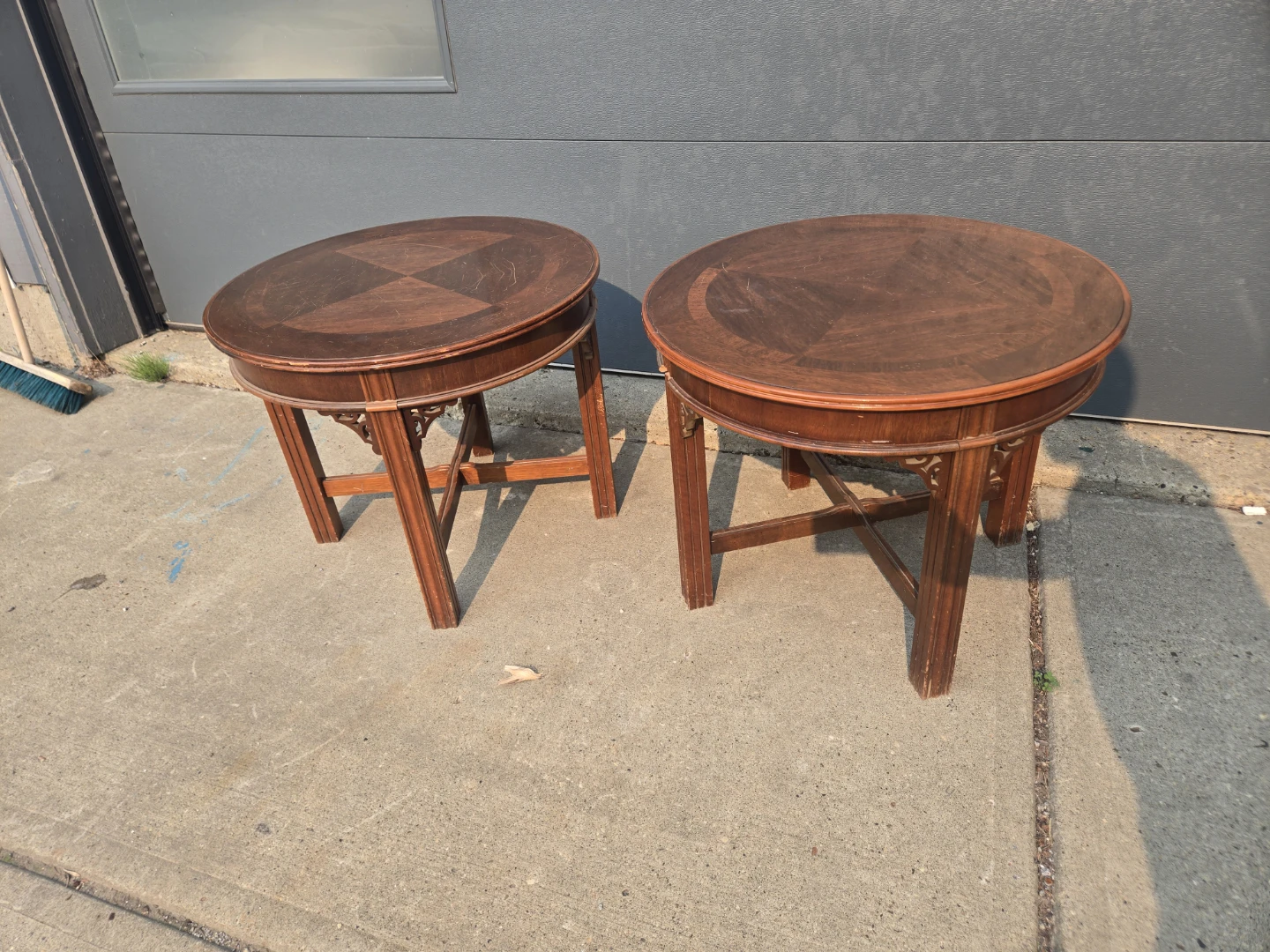 Pair of vintage wooden side tables