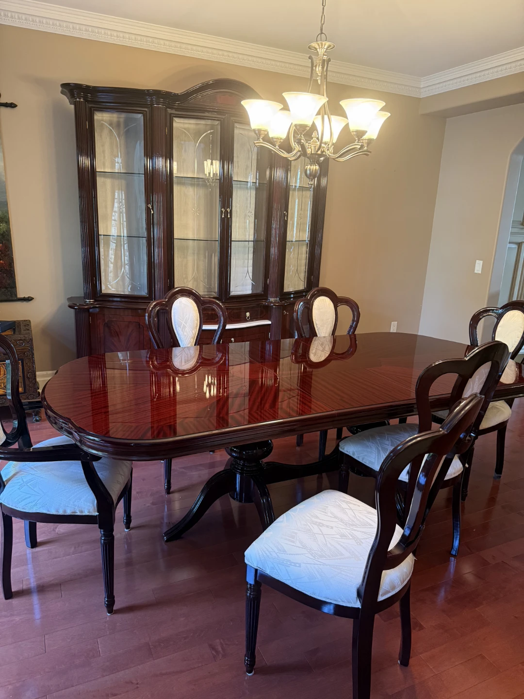 Oval Dining Table Set with 6 Chairs