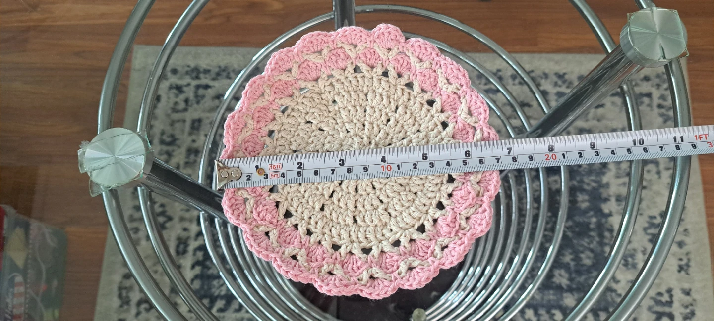 Handmade Crochet Doily Set - Pink & Cream - photo 5