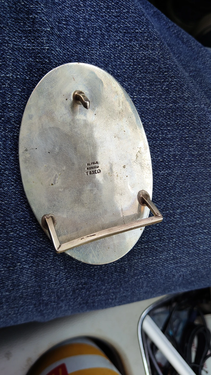 Vintage Alpaca Mexico Taxco Belt Buckle - photo 2