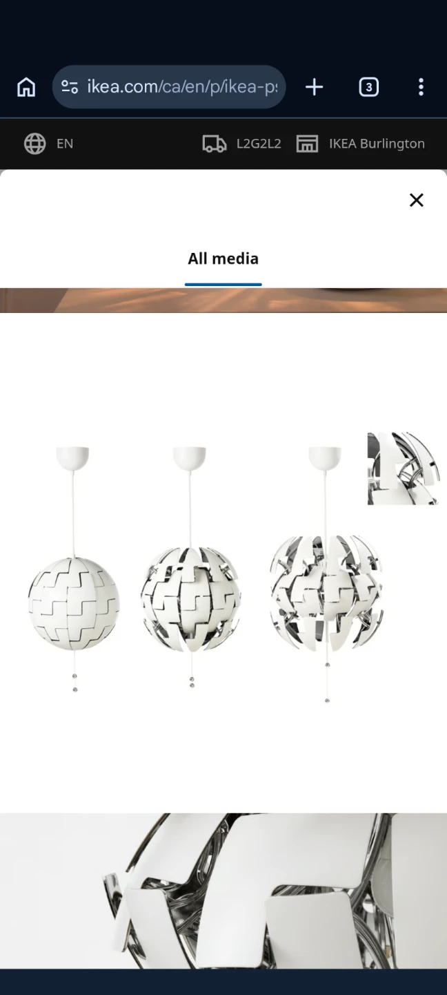 IKEA PS 2014 Pendant Lamp White/Silver 35 cm - photo 2