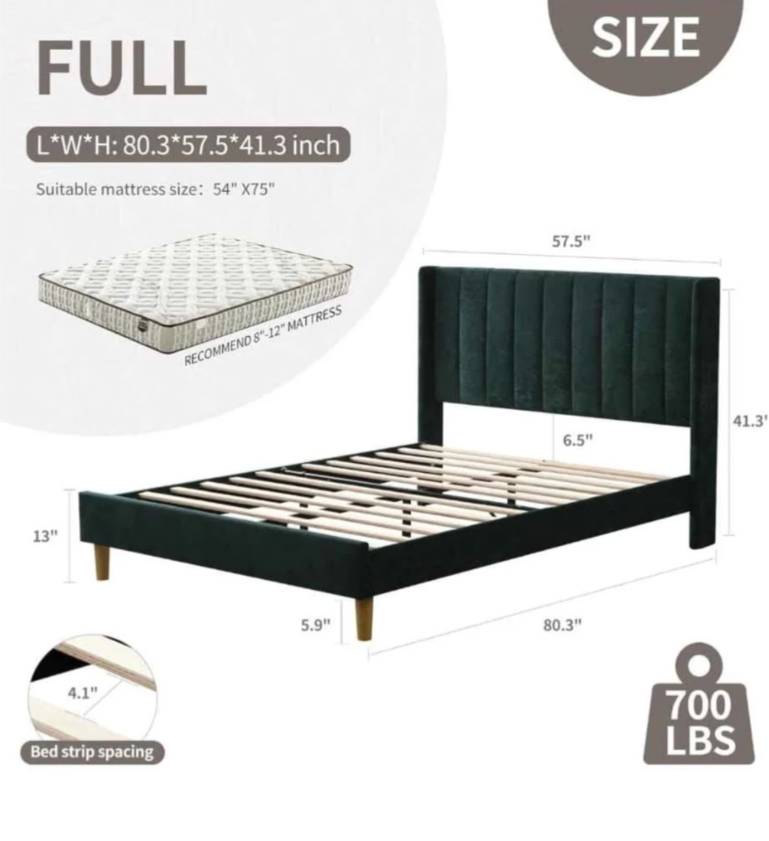 Full/Double Bed + Mattress - photo 3