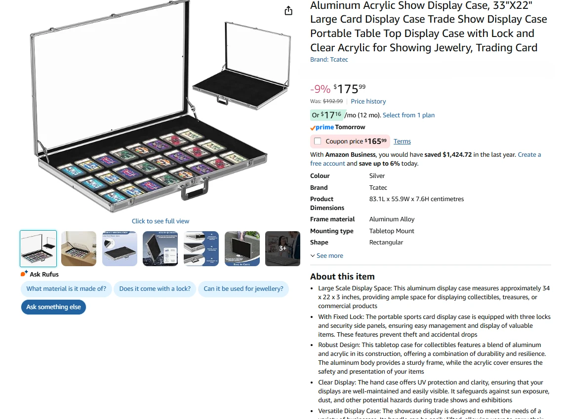 Aluminum Display Case for Trading Cards - photo 2