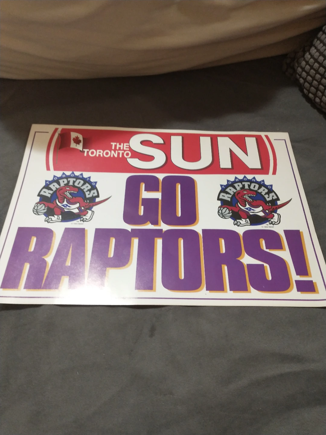 13 1/4" x 9 1/2" Toronto Raptors 1995 Inaugural Season Placard - photo 3