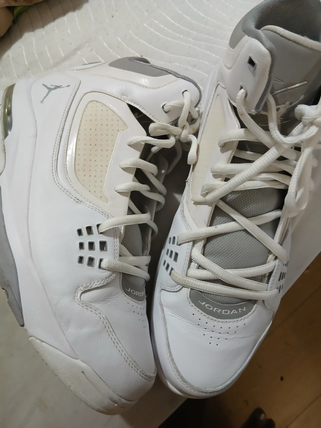 White Air Jordan High Top Sneakers
