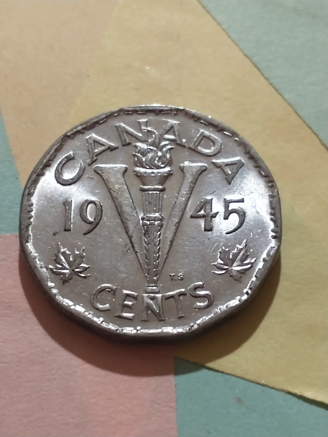 1945 Canada 5 Cent Victory Coin