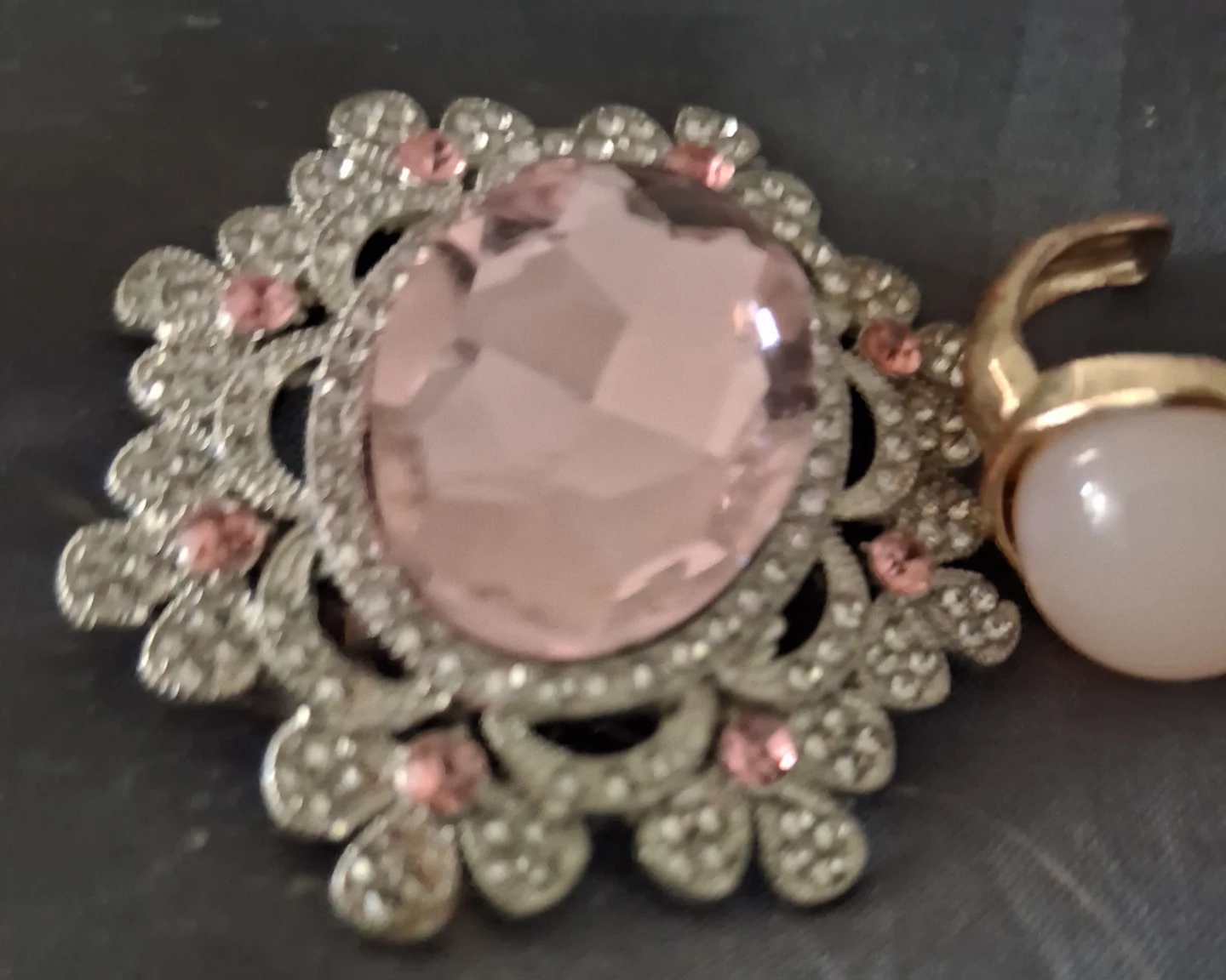 Rhinestone Brooch and Ring Set - photo 2