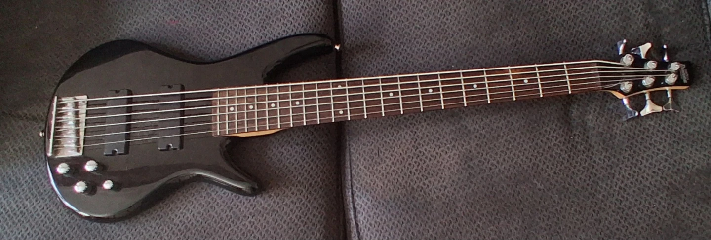 6-String Electric Bass Guitar - Black