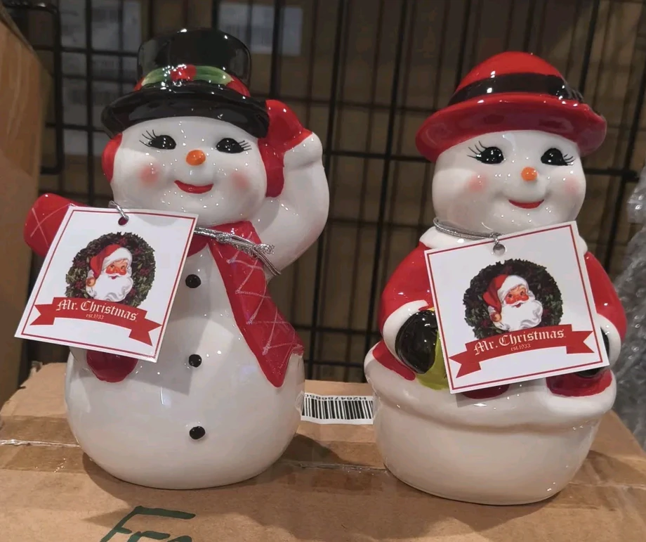 Mr. Christmas Snowman & snow woman couple