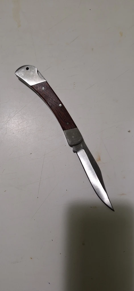 Folding Lockback Pocket Knife Wood Handle - photo 2