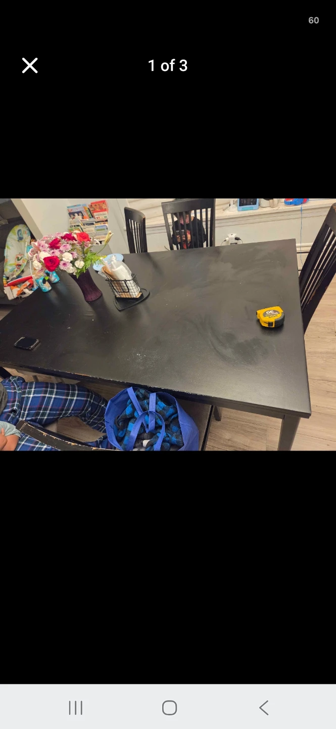 Black Dining Table with Chairs