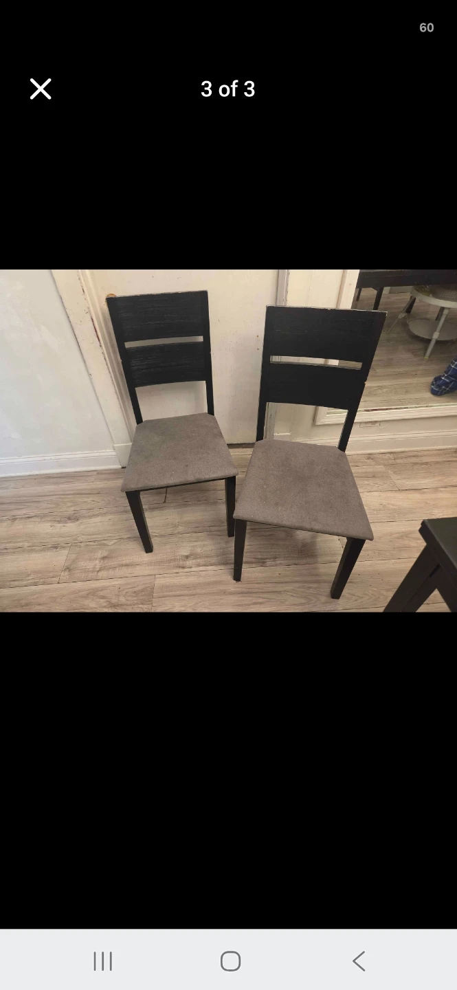 Black Dining Table with Chairs - photo 2