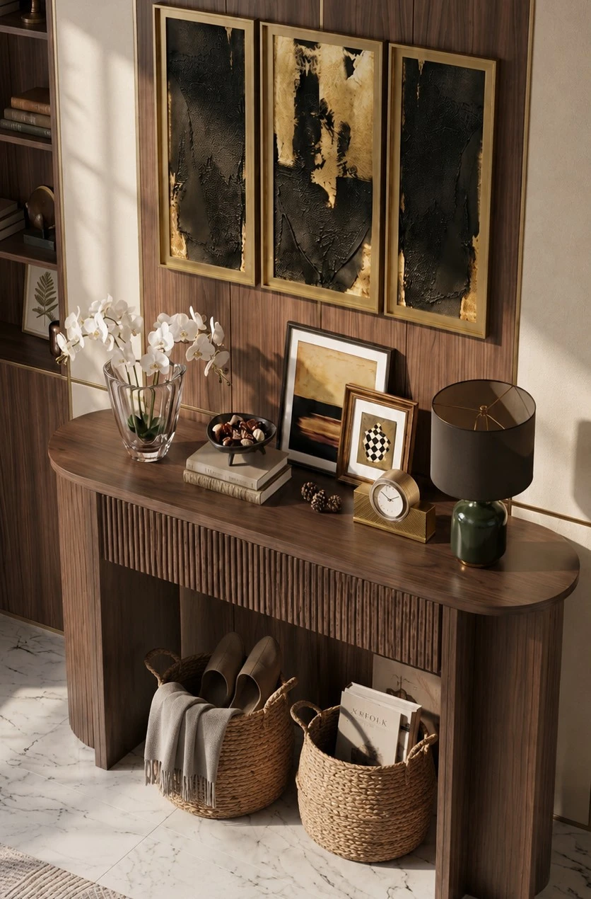 Brand new Walnut Console Table with Drawers
