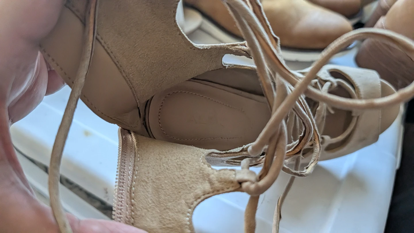 Tan Suede Lace-Up Heels - photo 4
