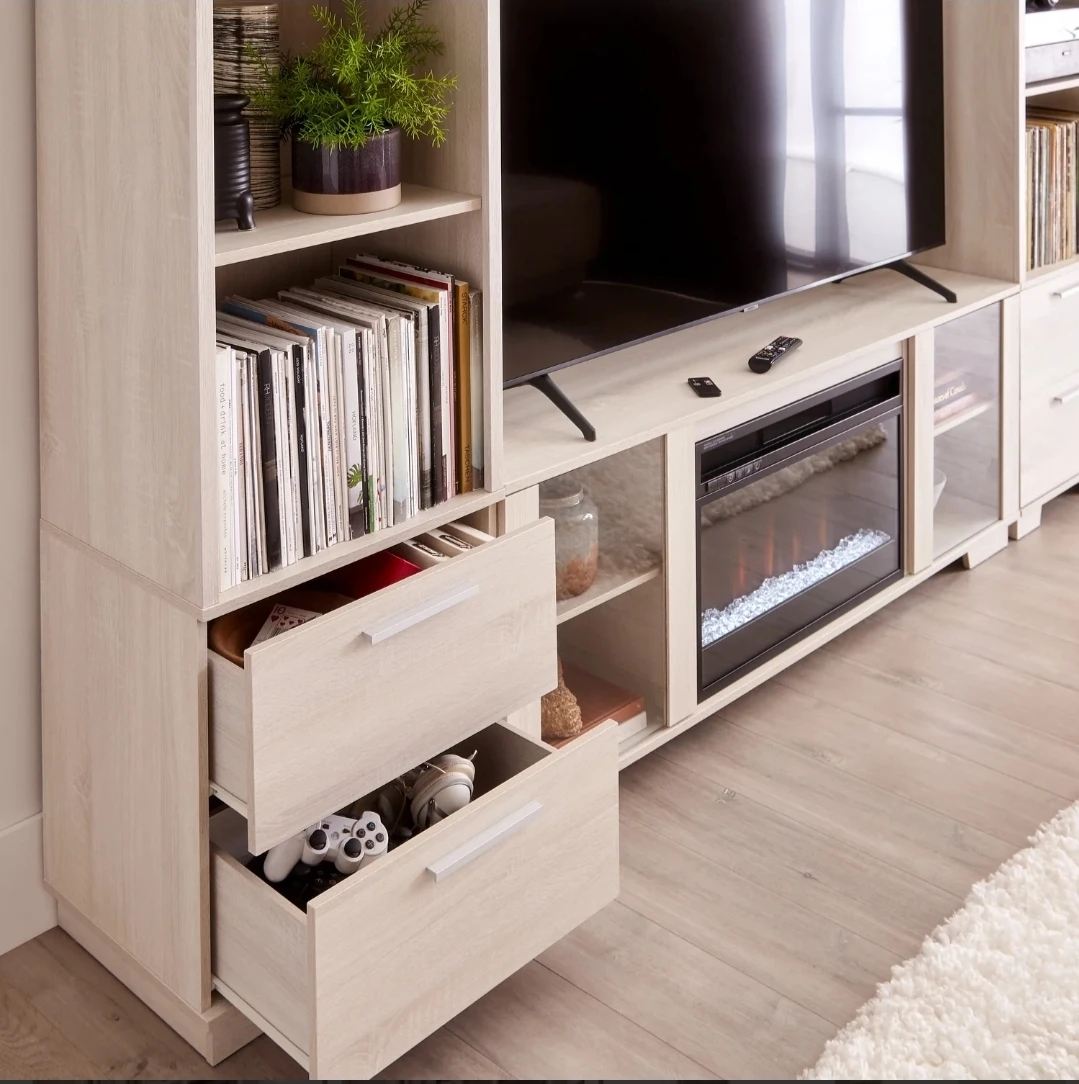 Modern 3-Piece Entertainment Centre with Electric Fireplace - photo 2