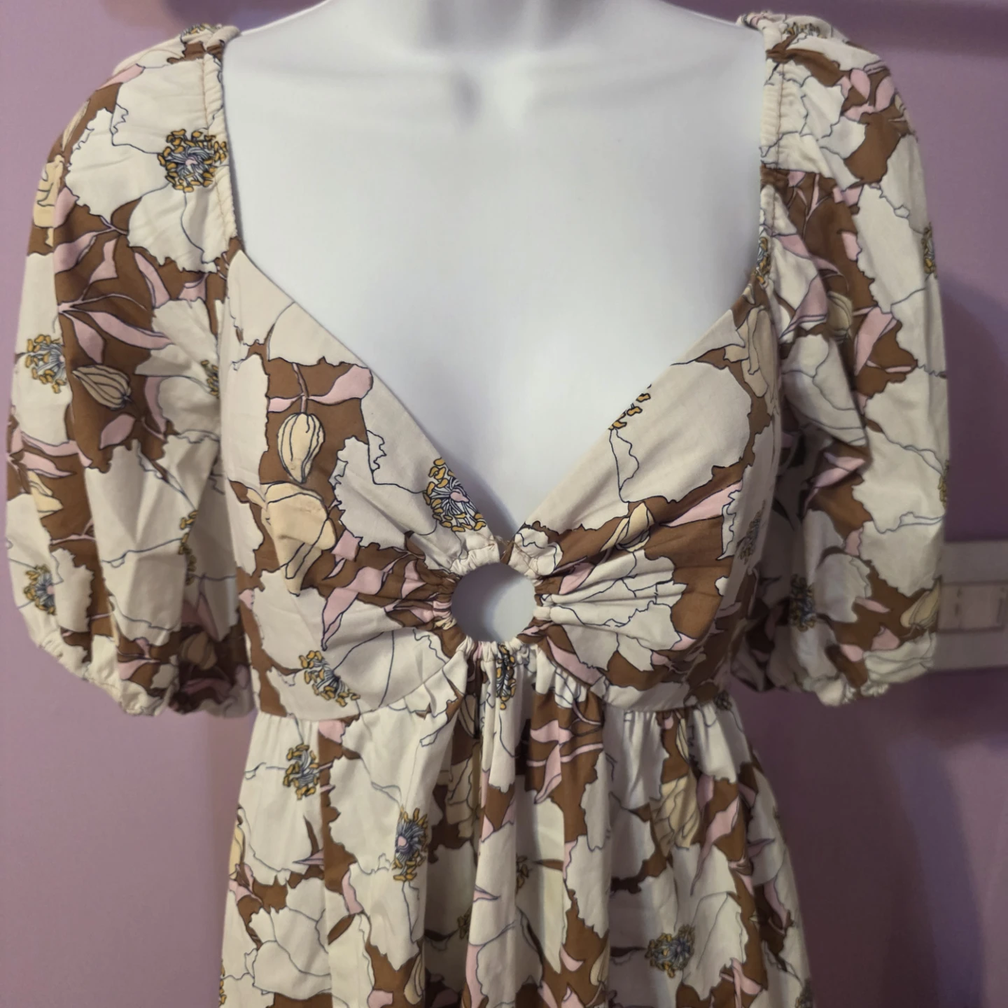Abercrombie and Fitch Floral Maxi Dress with Tie Back size M - photo 3