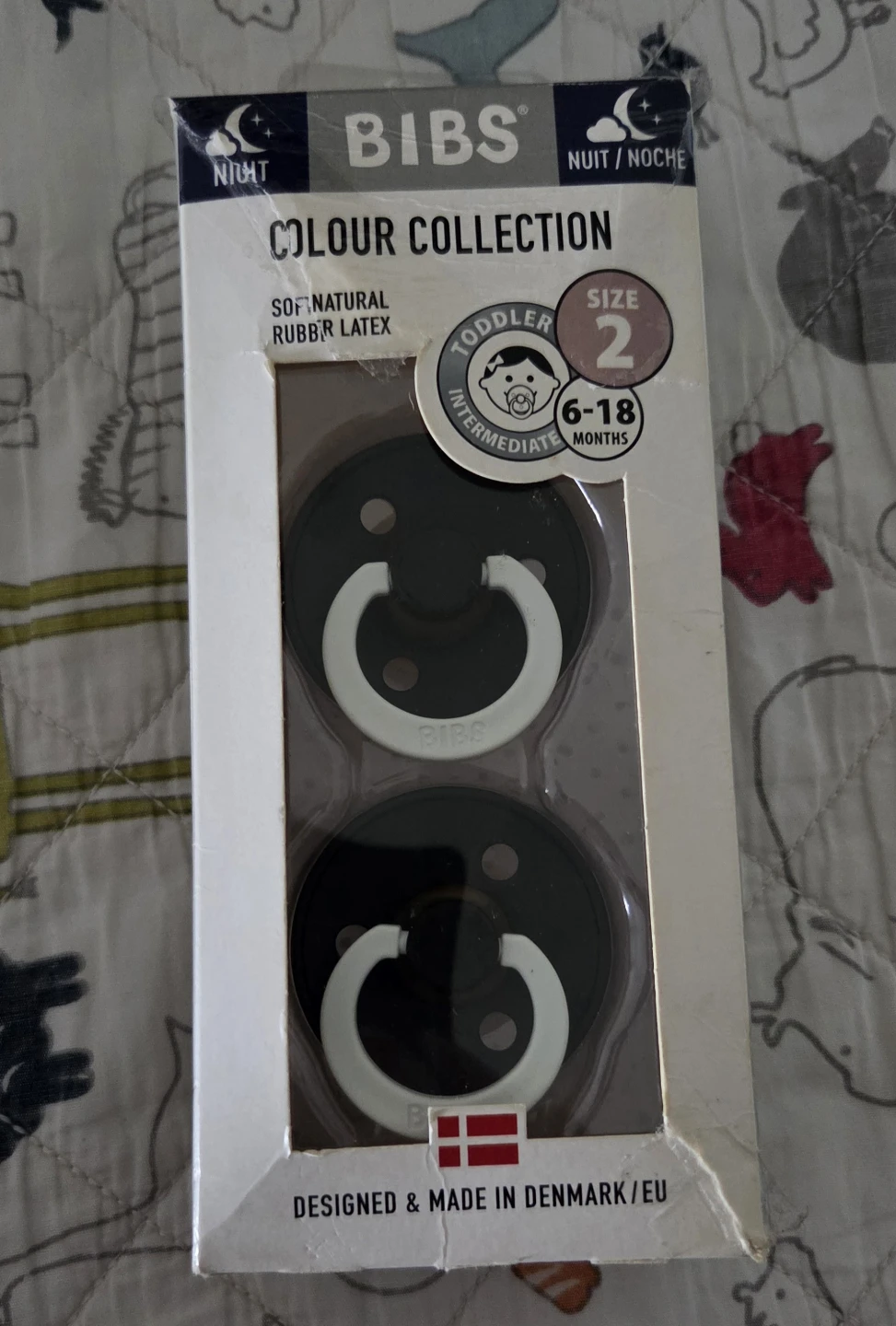 BIBS Night Pacifiers Size 2 (6-18 Months)