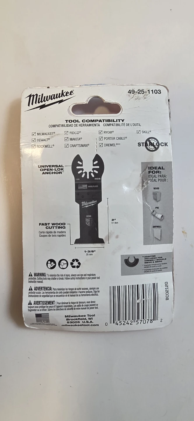 Milwaukee Fast Wood Cutting Oscillating Multi-Tool Blade 3 Pack - photo 2