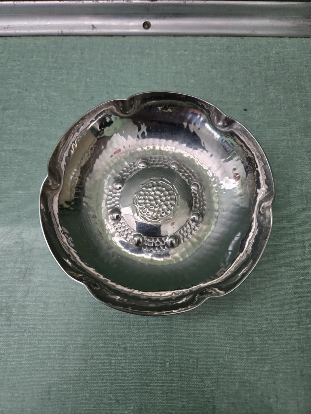 RARE VINTAGE * Stainless Steel Hand Beaten * DISH