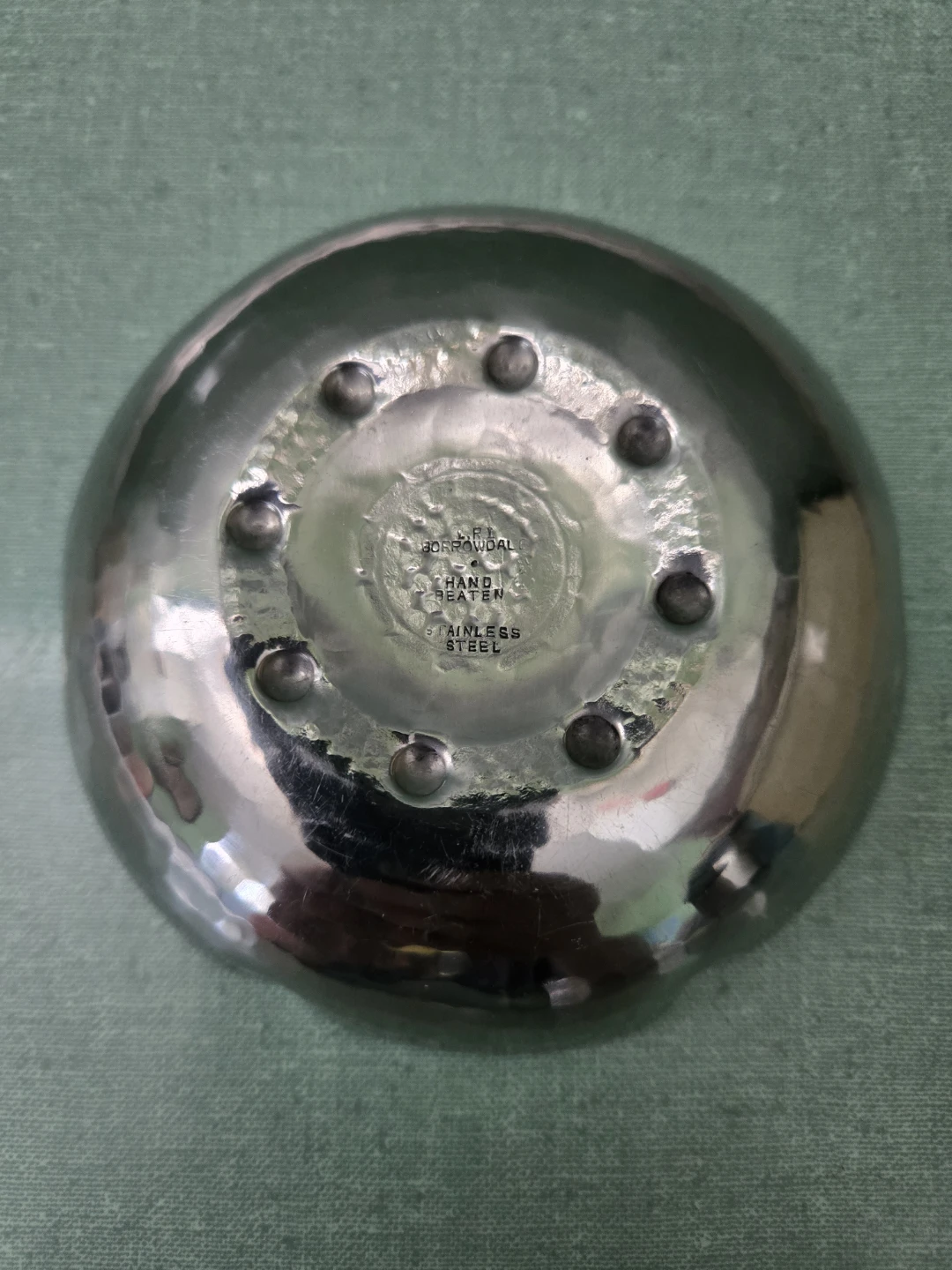 RARE VINTAGE * Stainless Steel Hand Beaten * DISH - photo 2