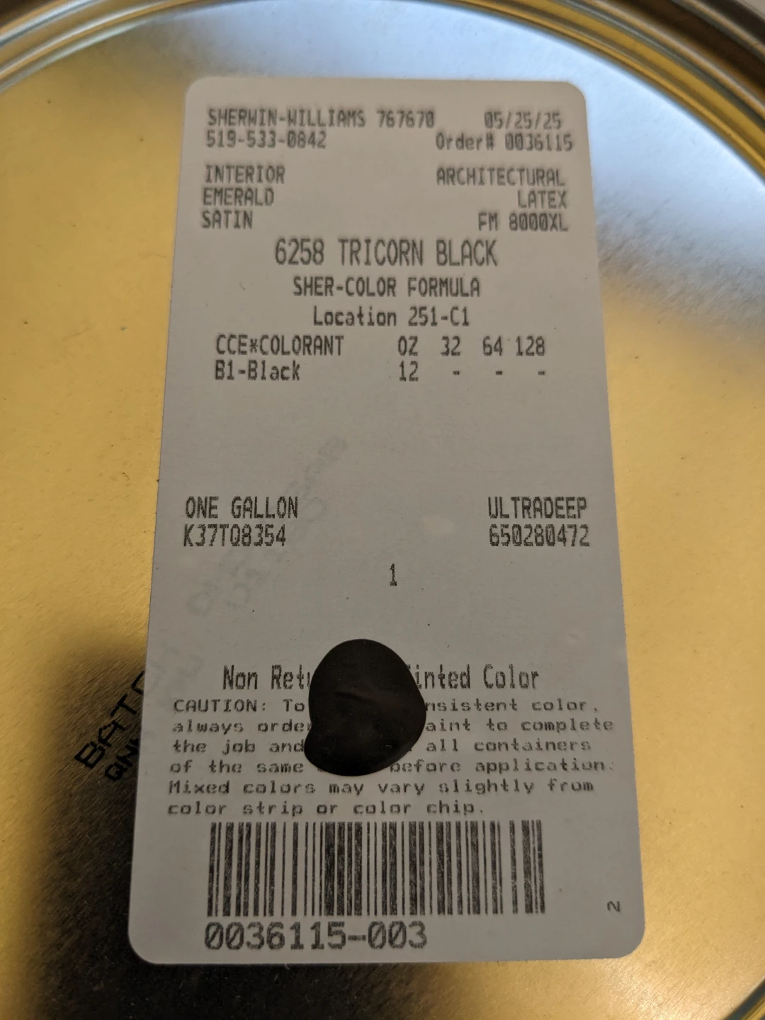 New- Sherwin Williams Emerald Paint in Tricorn Black - photo 2