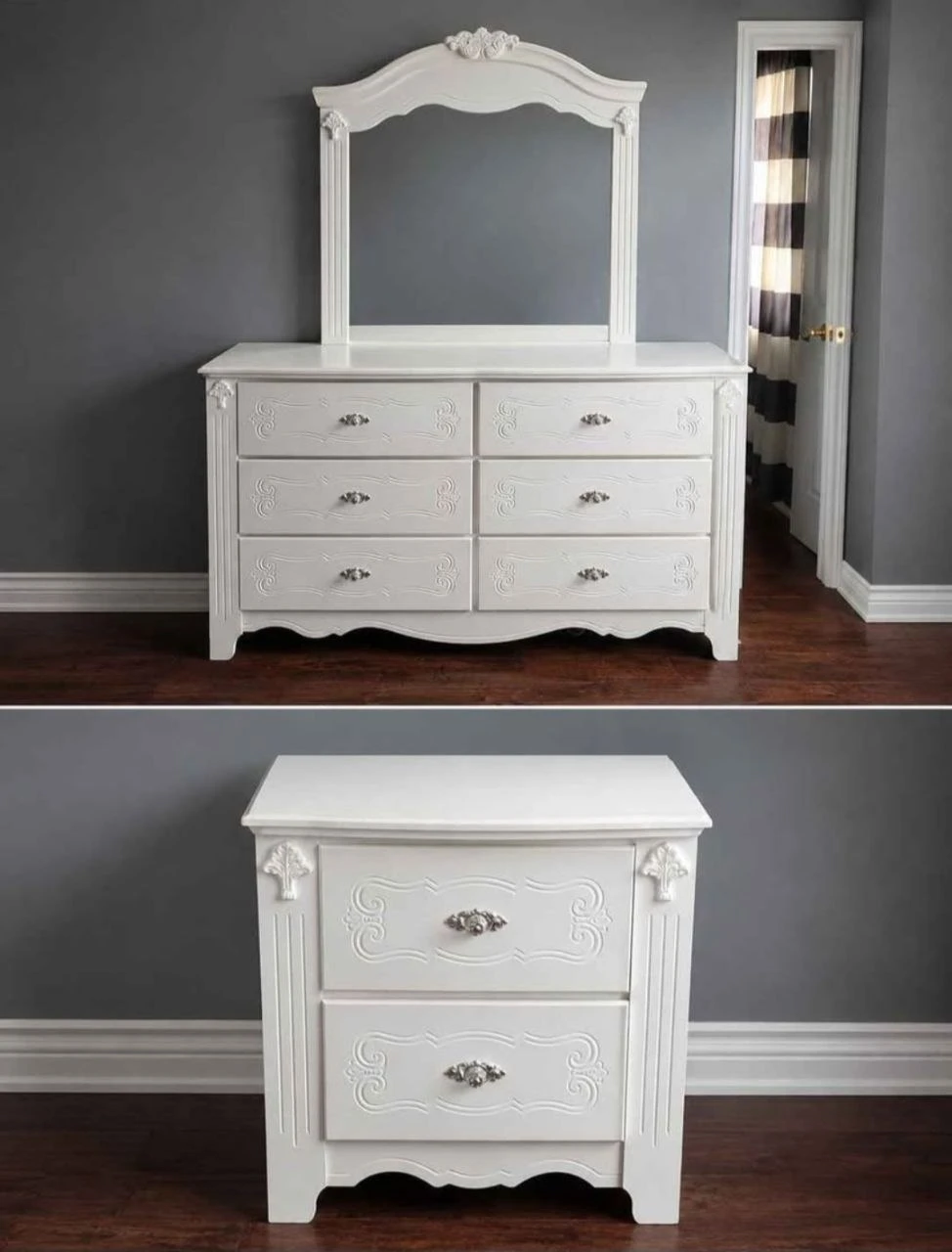 URGENT SELL, Full 5-Piece White Twin Bedroom Set , Like New - photo 2