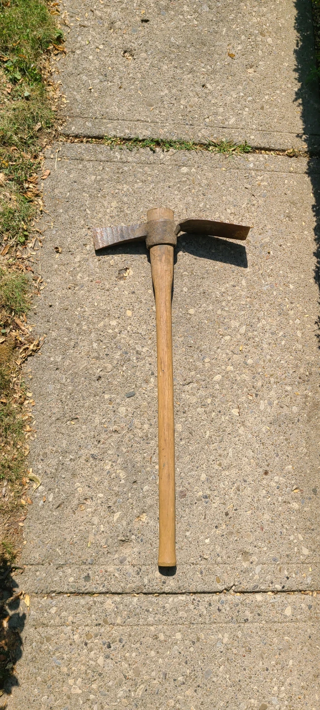 Pick Axe with Wood Handle - Dig Trenches, Chop Roots, Etc.