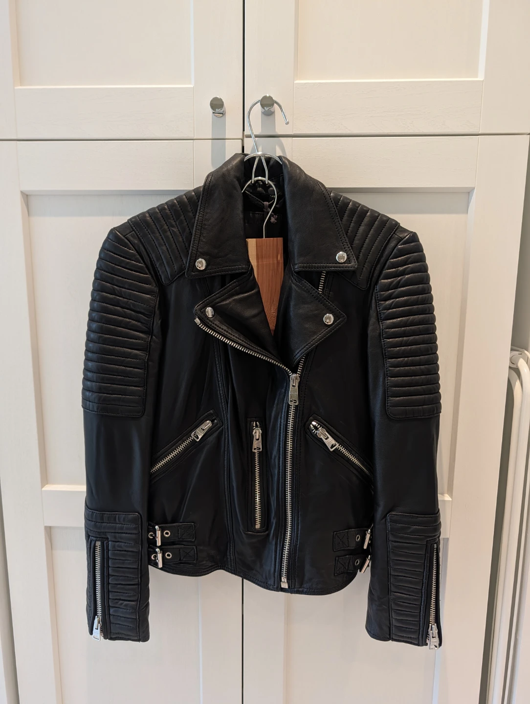 AllSaints Estella Biker Jacket - Black sz 6