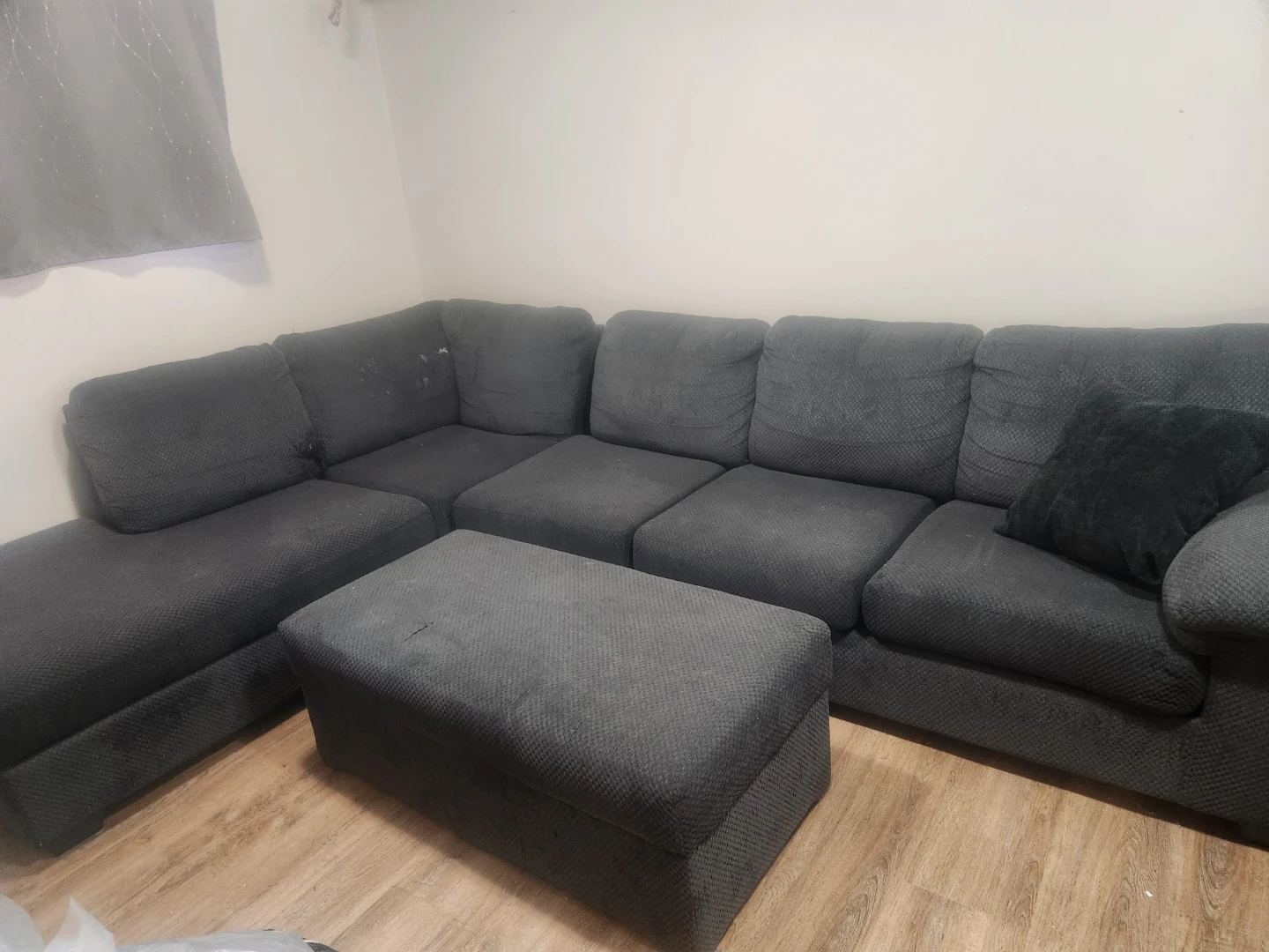Dark Grey Sectional Sofa with Ottoman - photo 2