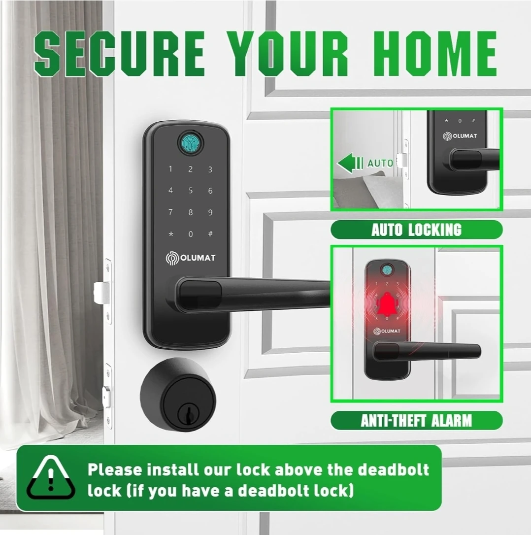OLUMAT Smart Lock with Keypad and App Control - photo 5