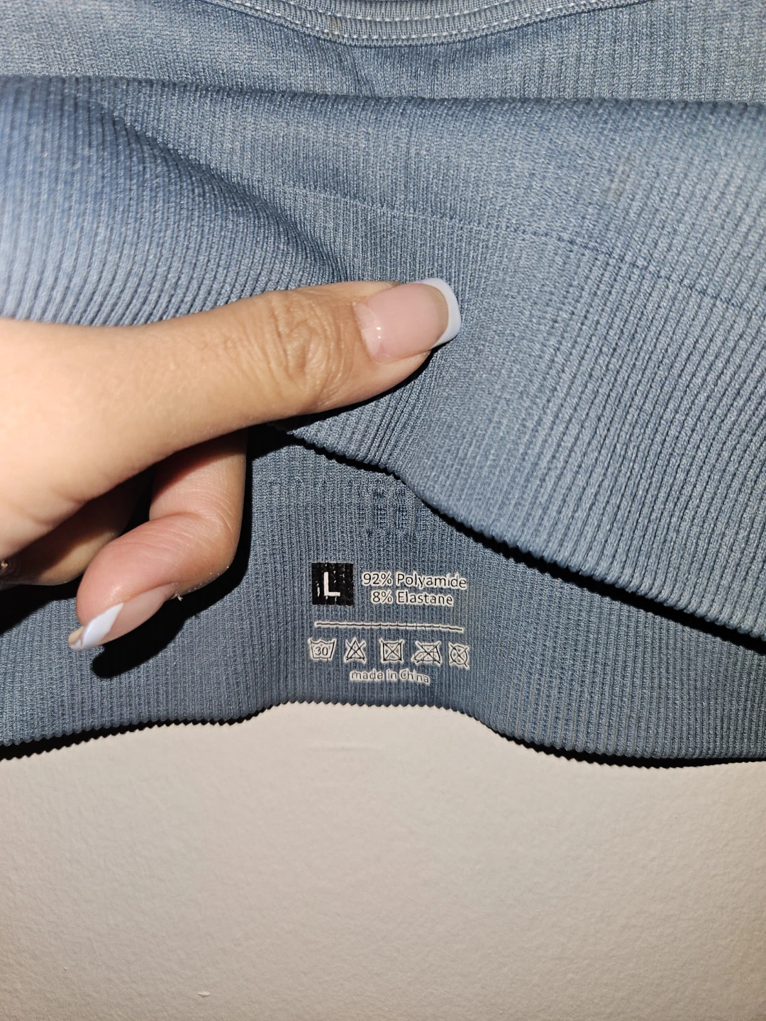 Seamless Ribbed Sports Bra & Shorts Set - Teal Large - photo 3