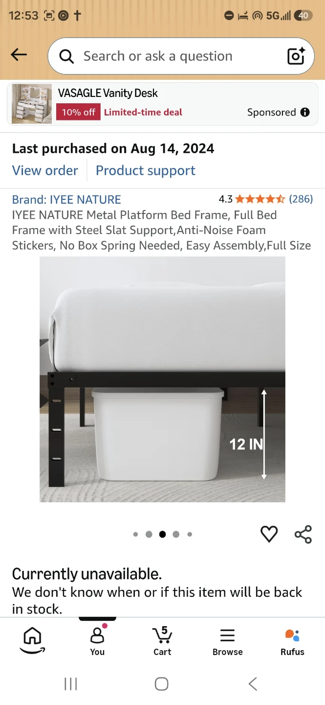 IYEE NATURE Metal Platform Bed Frame, Full Size - photo 2