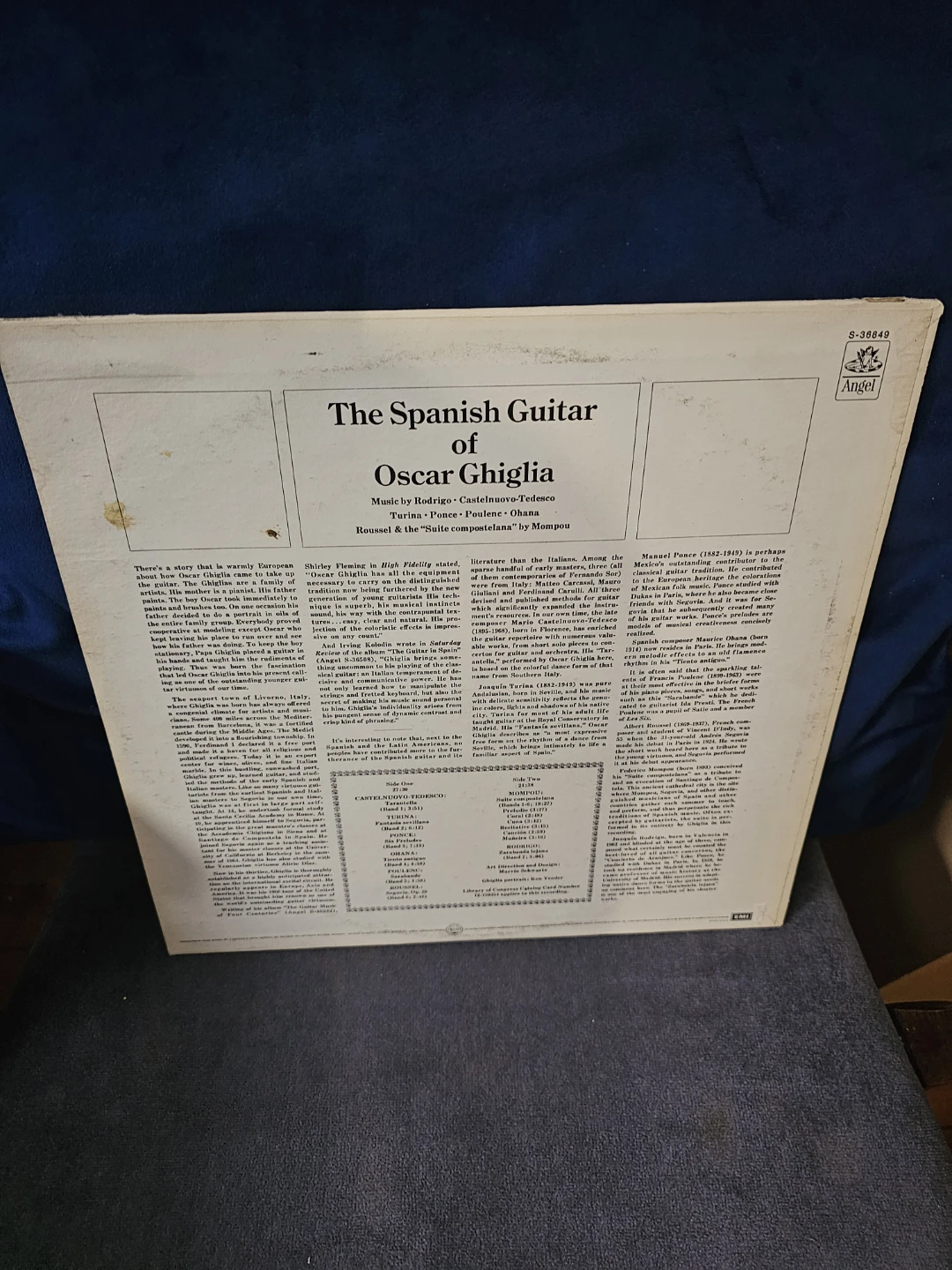 The Spanish Guitar of Oscar Ghiglia - Angel Records Vinyl LP - photo 2