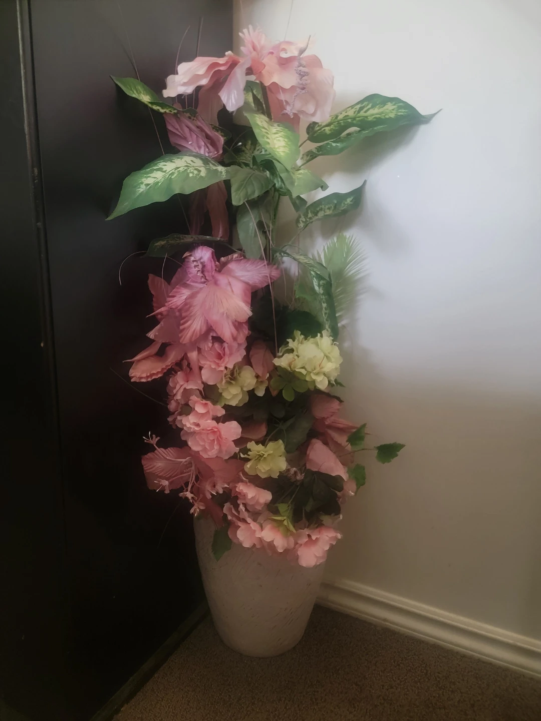 Artificial Floral Arrangement in White Vase