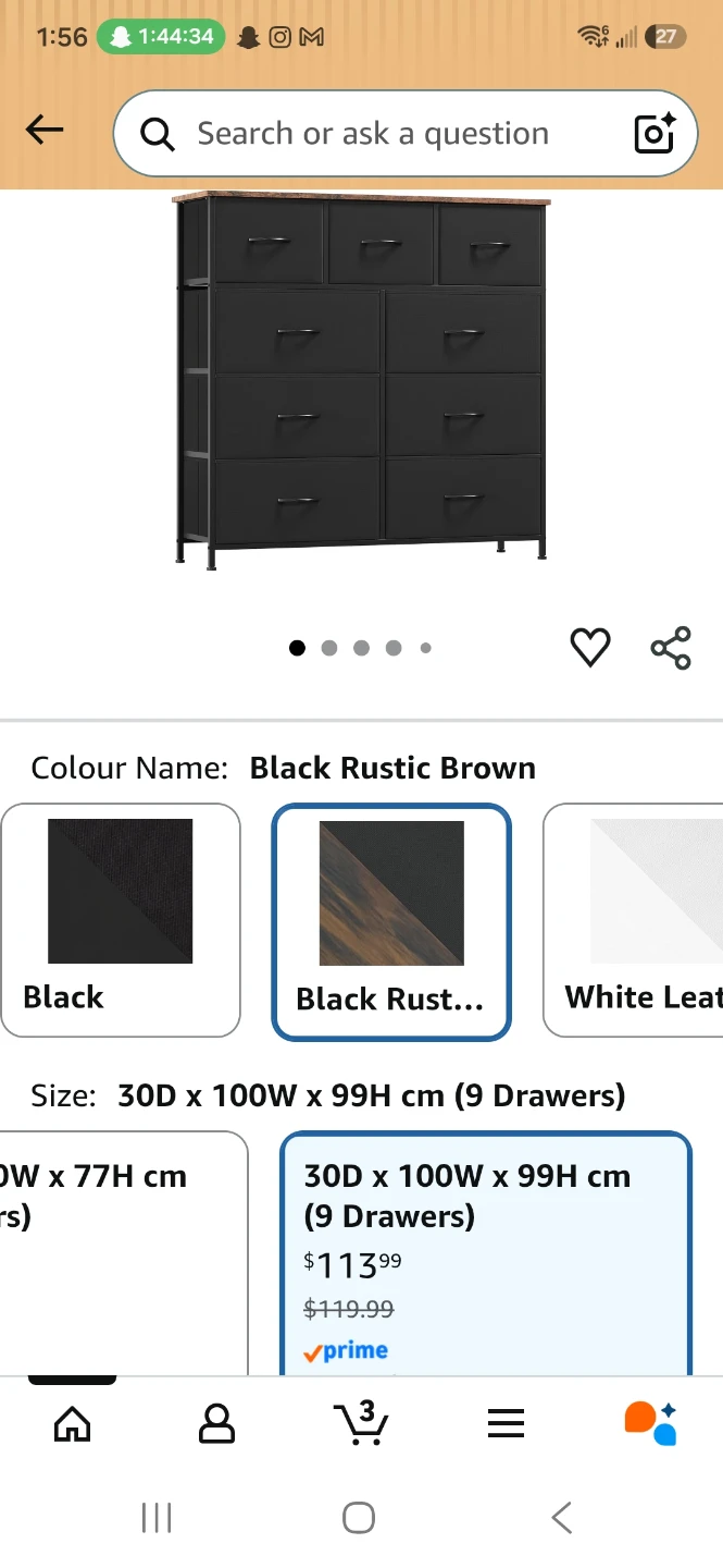 Dark Brown Fabric Drawer Dresser - photo 2