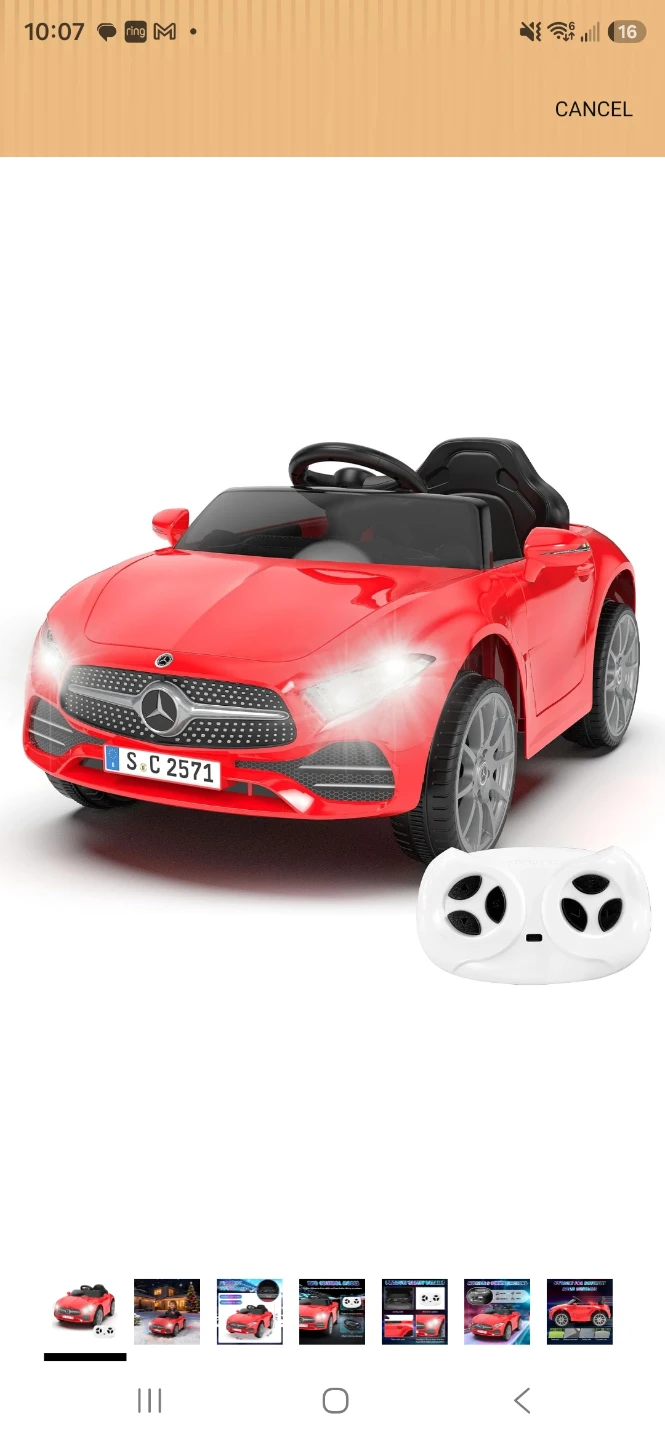 Mercedes-Benz Ride-On Car with Remote Control