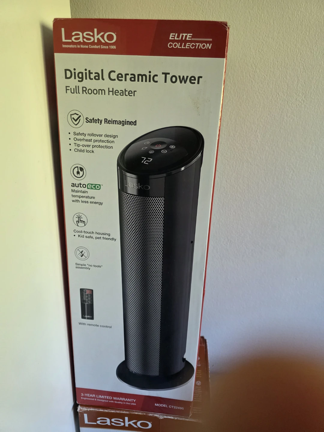 Lasko Digital Ceramic Tower Full Room Heater