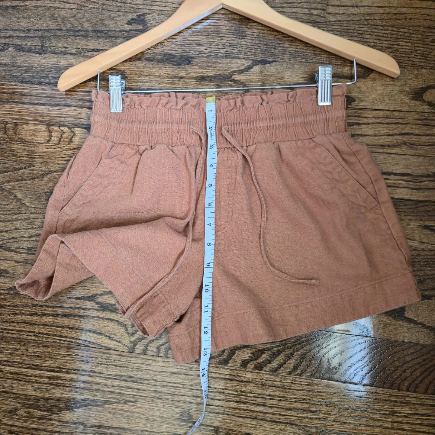 A New Day Paperbag Waist Shorts - XS - Rust Orange - photo 4