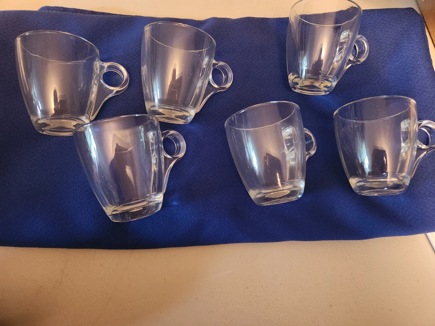 Set of 6 clear glass espresso cups