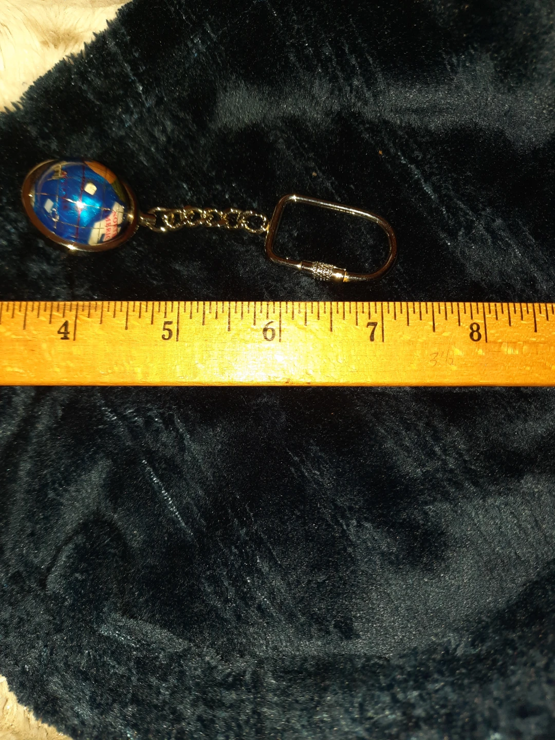 Globe Rotating Keychain REAL GEMSTONES Rhodium - photo 3