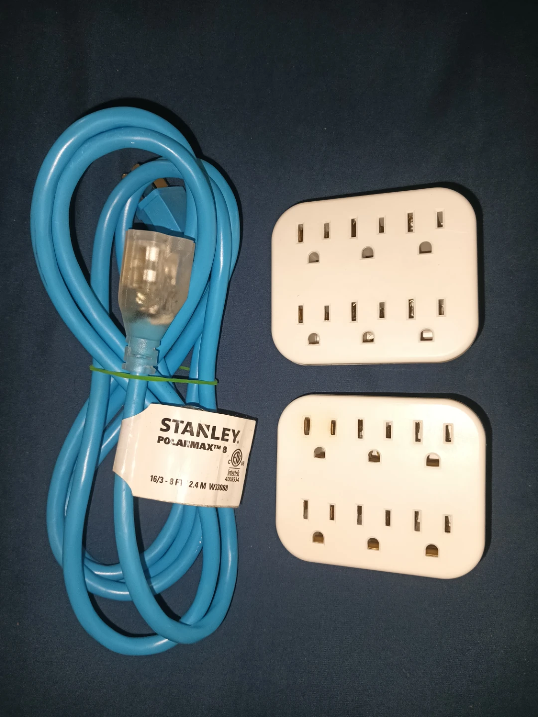 Stanley POLARMAX 8 ft Extension Cord & 2 Triple Outlet Splitters