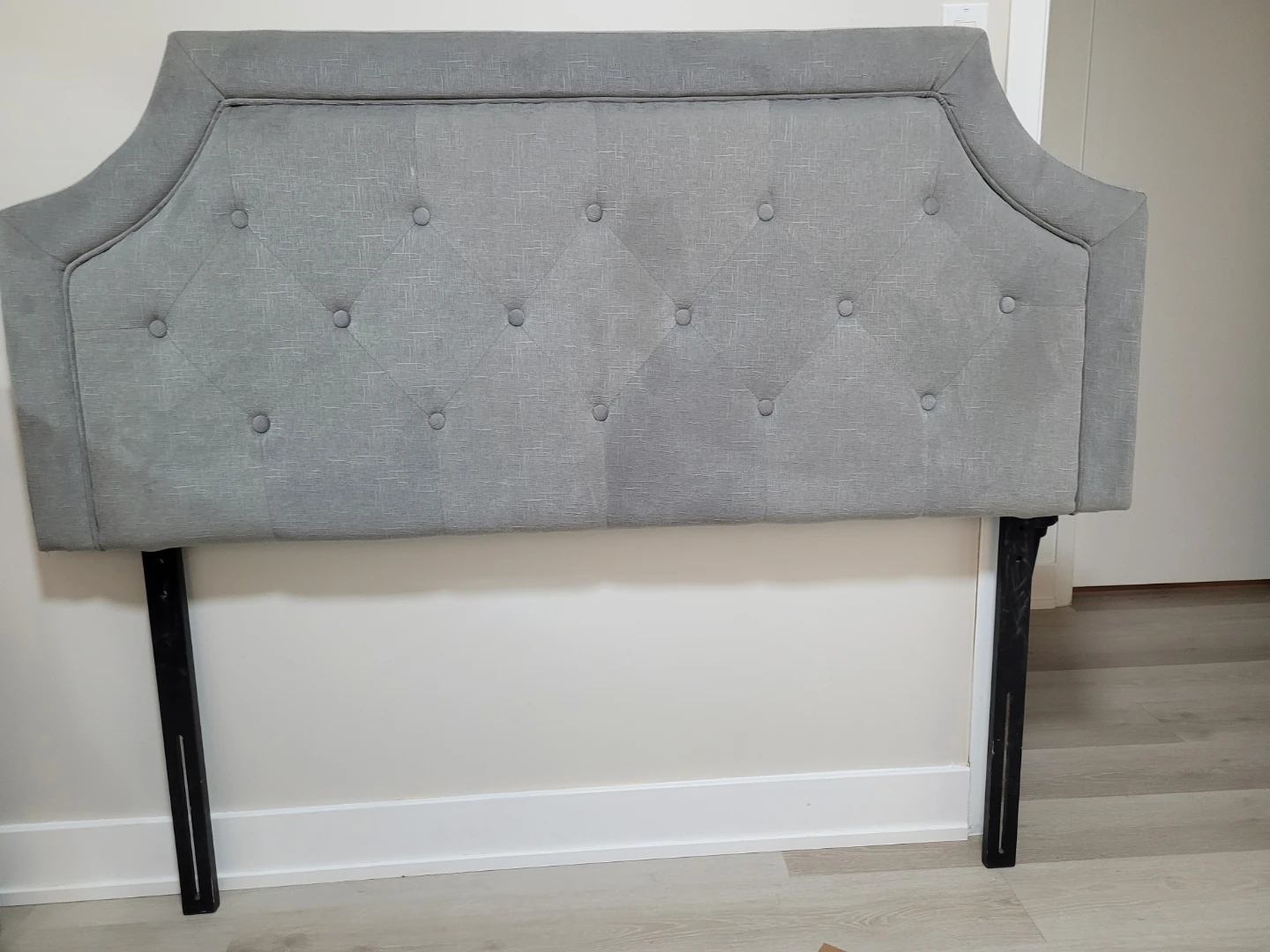Queen Grey Tufted Headboard