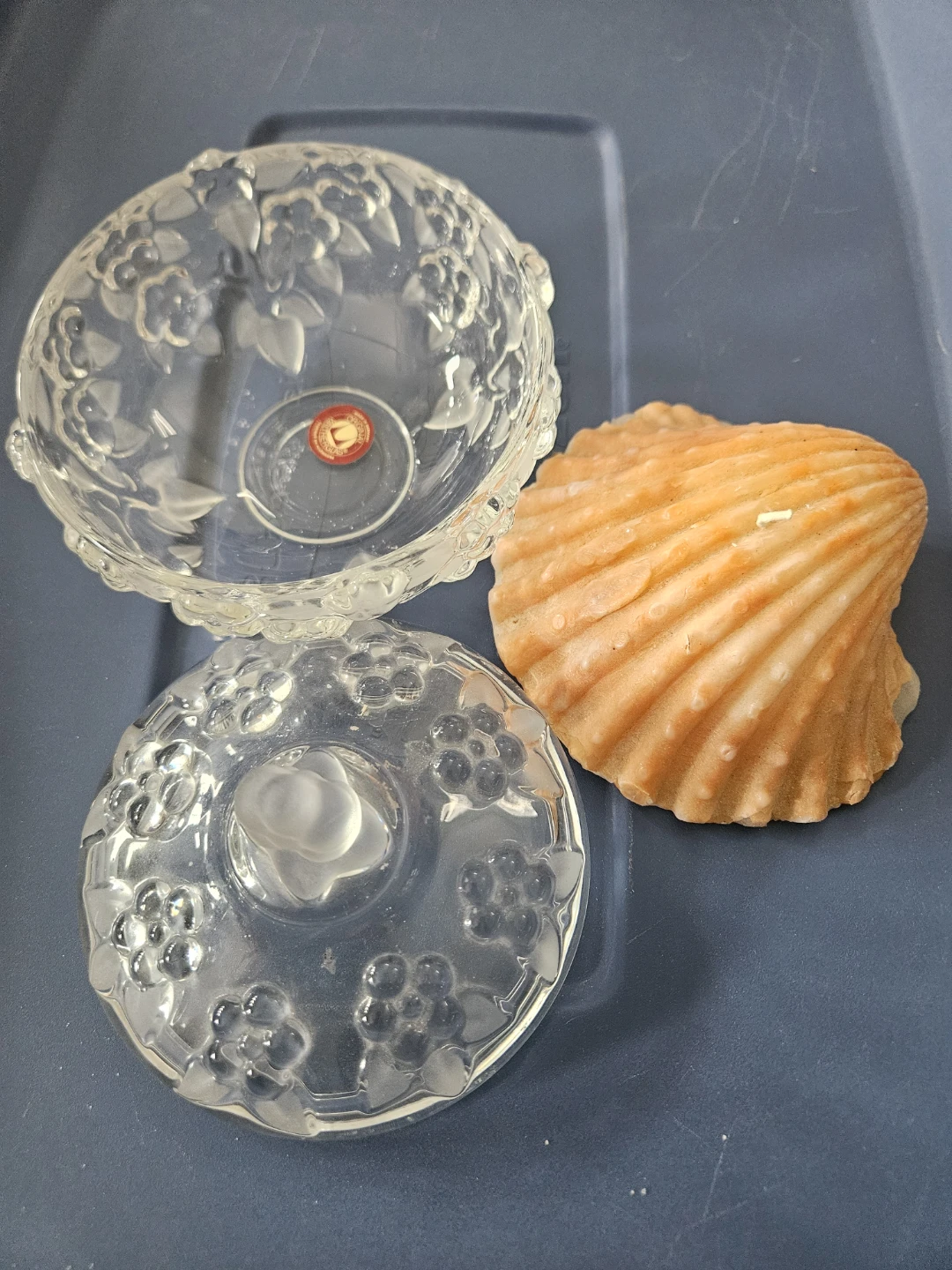 Decorative Glass Trinket Dish with Shell