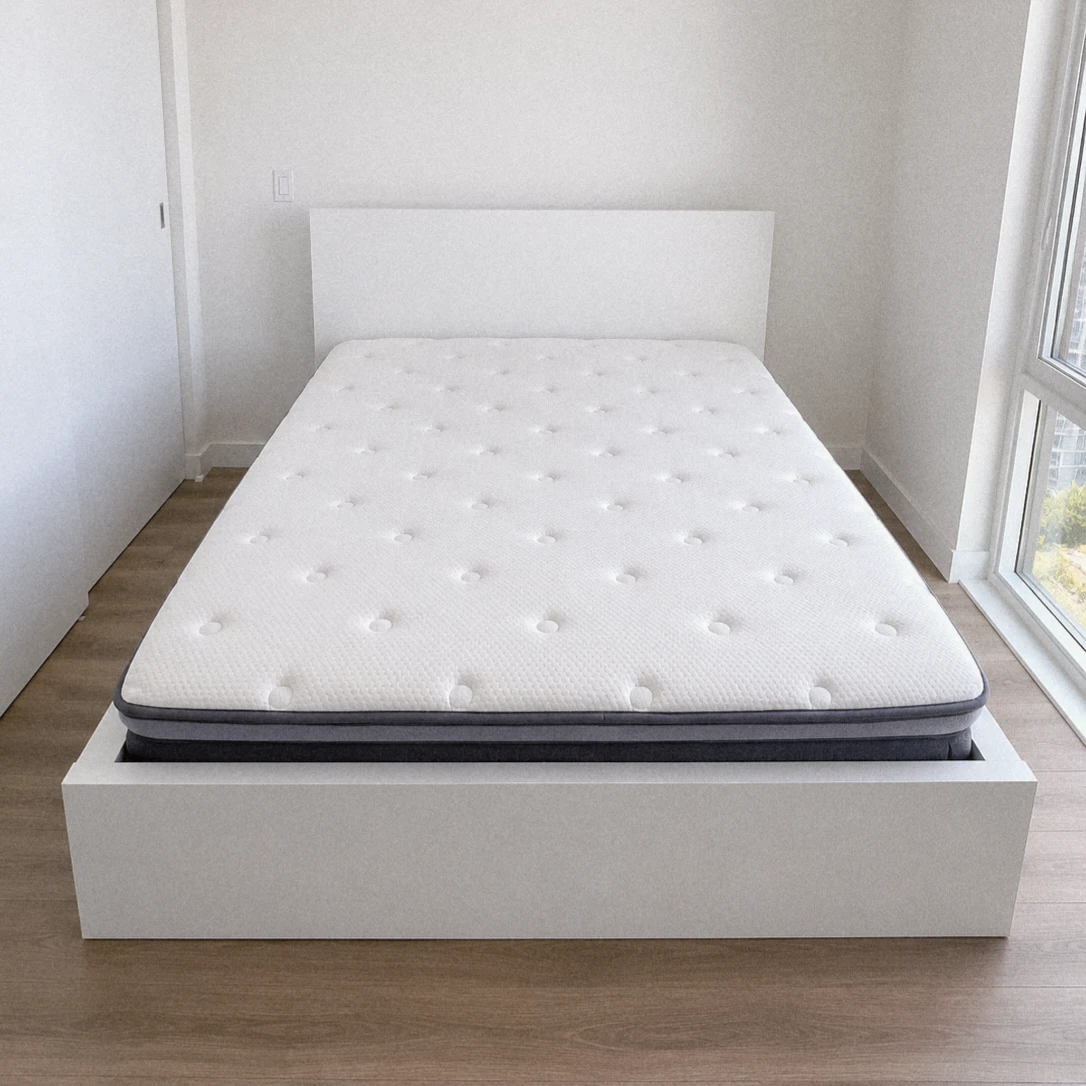 IKEA MALM Queen Bed Frame + 12" Hybrid Mattress