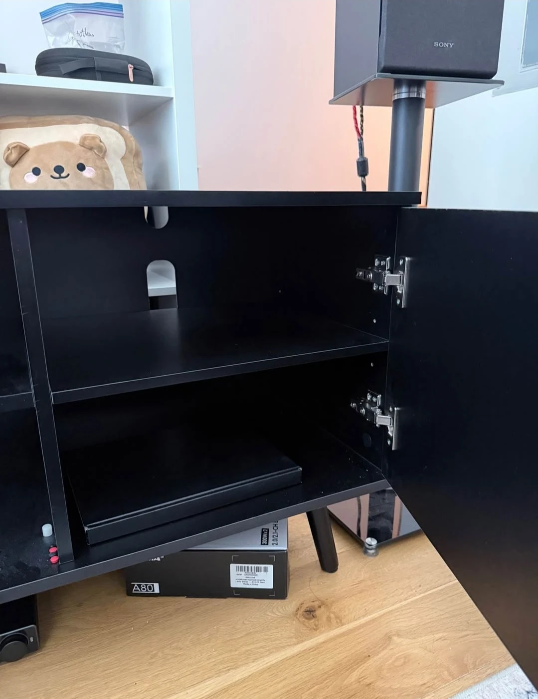 Black Media Console with Fluted Doors - photo 3