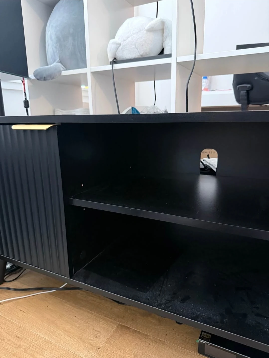 Black Media Console with Fluted Doors - photo 4