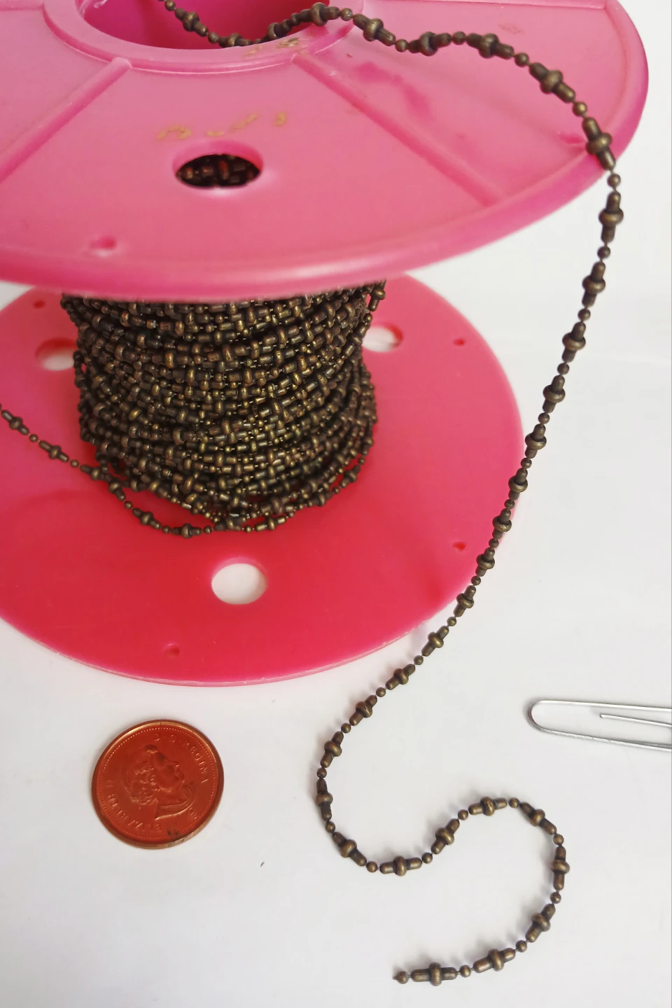 6 feets of Antique Fancy Brass Beaded Chain - Crafting Supply - photo 2